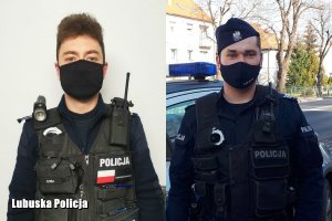 sierż sztab Łukasz Szeląg i st post Tomasz Szuflita dwie fotografie policjantów obok siebie