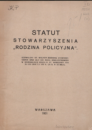 zdjęcie okładki statutu z 1931 roku