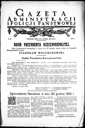 Skan Gazeta Administracji i Policji Państwowej z 1922 roku