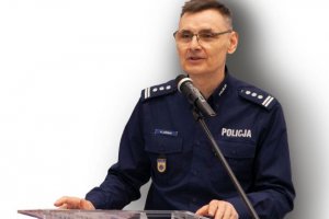 insp. dr. n. med. Radosławem Juźwiakiem, dyrektorem Centralnego Laboratorium Kryminalistycznego Policji przemawia na mównicy