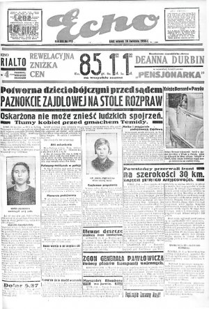 skan starej gazety Strona tytułowa tygodnika „7 groszy” 1938 r., nr 35