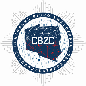 logo CBZC, gwiazda policyjna z wpisaną mapą polski i połączeniami scalonymi dookoła