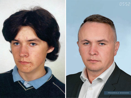 Wizerunki nastolatka i mężczyzny - progresja wiekowa.