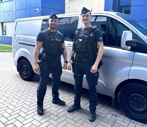 policjanci z historii w materiale sierż. Tobiasz Hiszpański i Sierż. Bartosz Szczepański