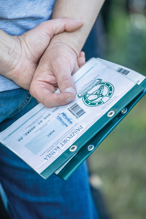 transport koni radiowóz przyczepa konie i policjantki