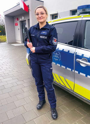 mł. asp. Justyna Woronowicz-Marzec z Posterunku Policji w Krynkach KPP w Sokółce. Policjantka zajęła trzecie miejsce w tegorocznym plebiscycie #SuperDzielnicowy